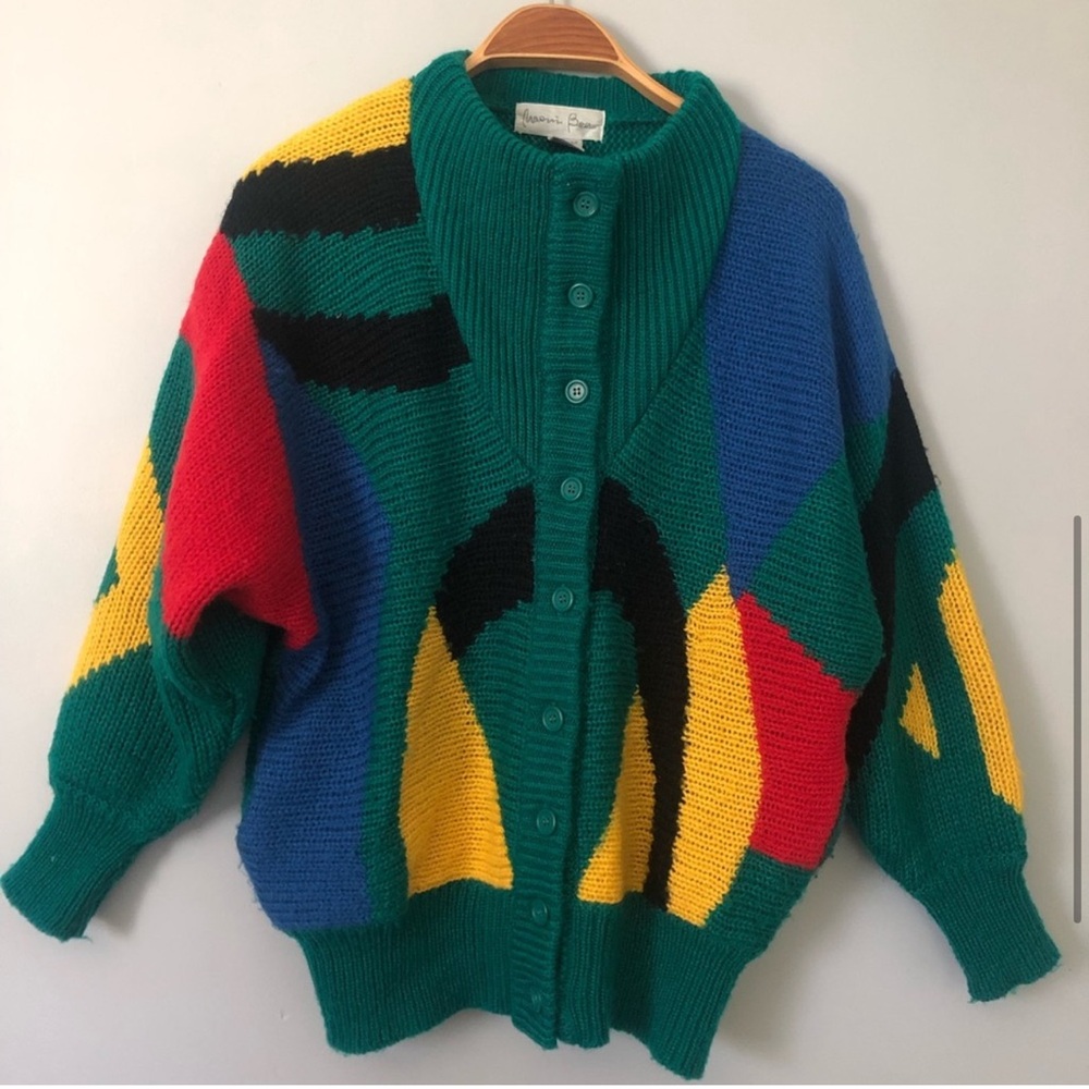 Vintage color block mock neck sweater - Picture 4 of 9